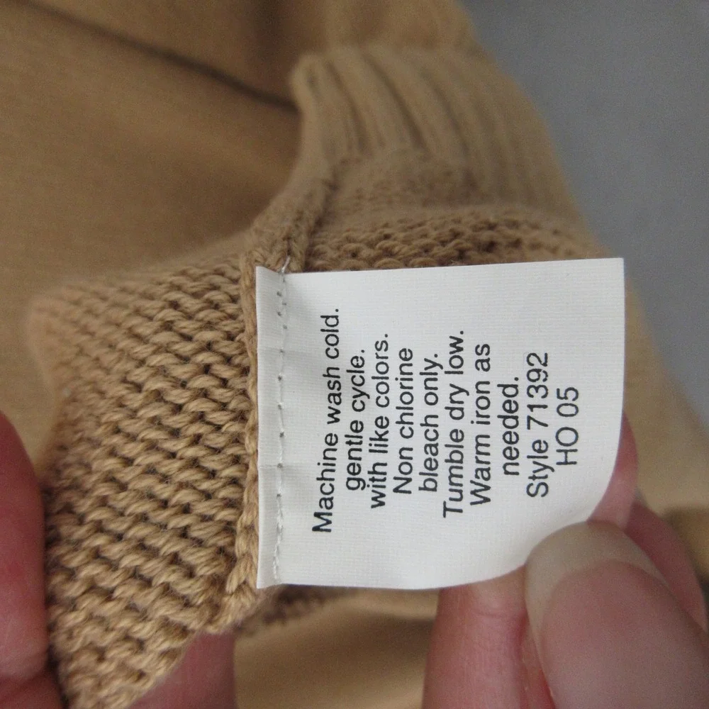 Vintage J Crew Sweater Men‎ Camel Color Oarsman Logo Cotton Preppy Knit Preppy